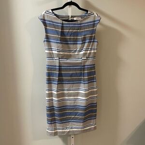 Calvin Klein Blue & Gray Striped Dress
